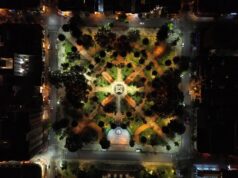 La plaza Güemes ya luce su nueva luminaria LED