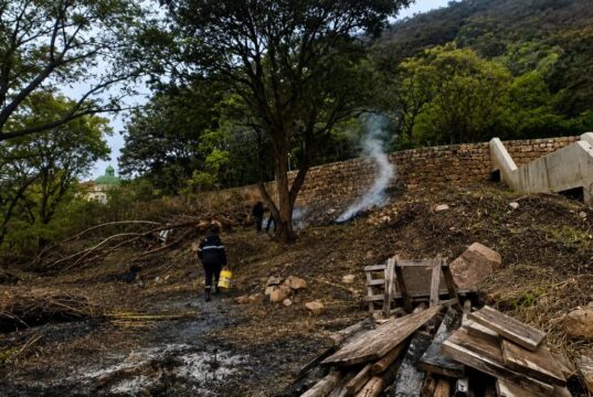 Vecinos sancionados por quema ilegal de restos de poda en un baldío